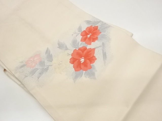 JAPANESE NAGOYA OBI / WOVEN FLORAL PLANTS